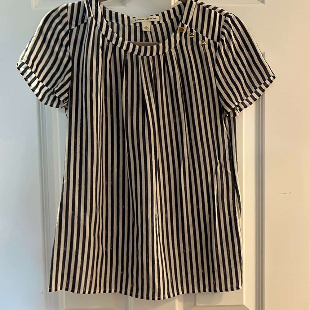 Navy striped blouse